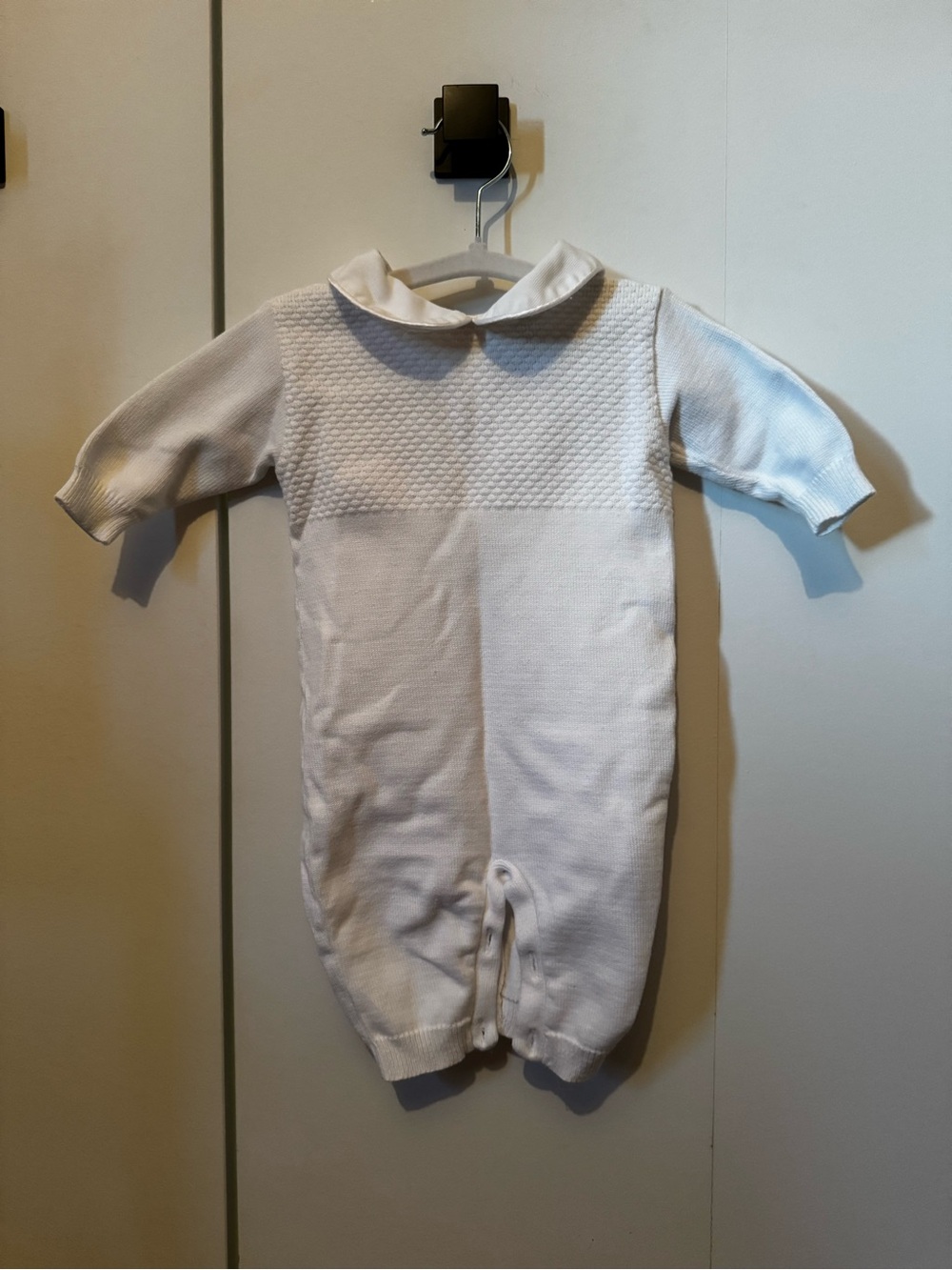 Classic White Baby One-Piece Romper with Peter Pan Collar pyjama